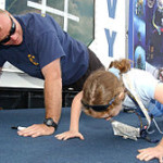 push-ups man and girl