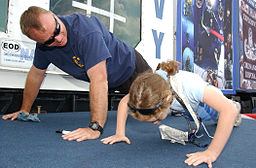 push-ups man and girl