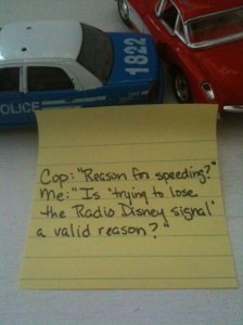 Reason I'm speeding note